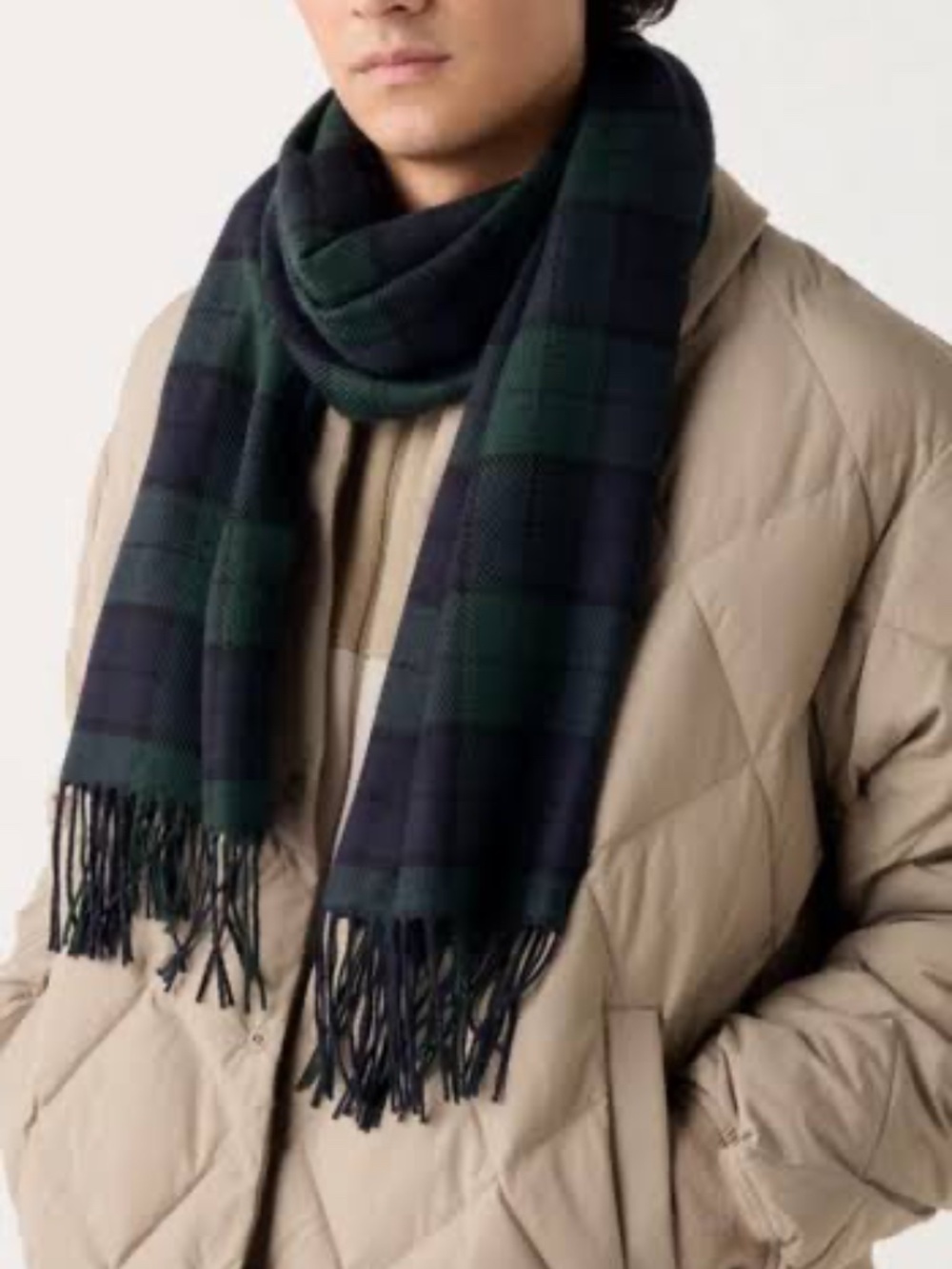 Uniqlo HEATTECH Scarf (Patterned) Nvey Green